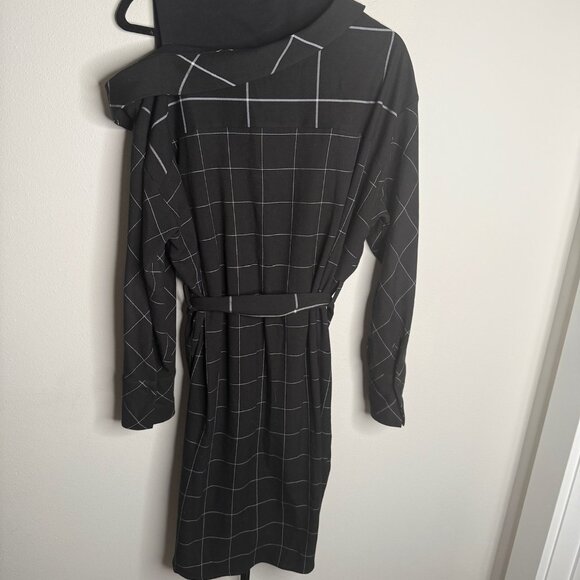 Maje Women's Black Razak Windowpane Plaid Cold Shoulder Dress - Size 3 - Picture 3 of 6